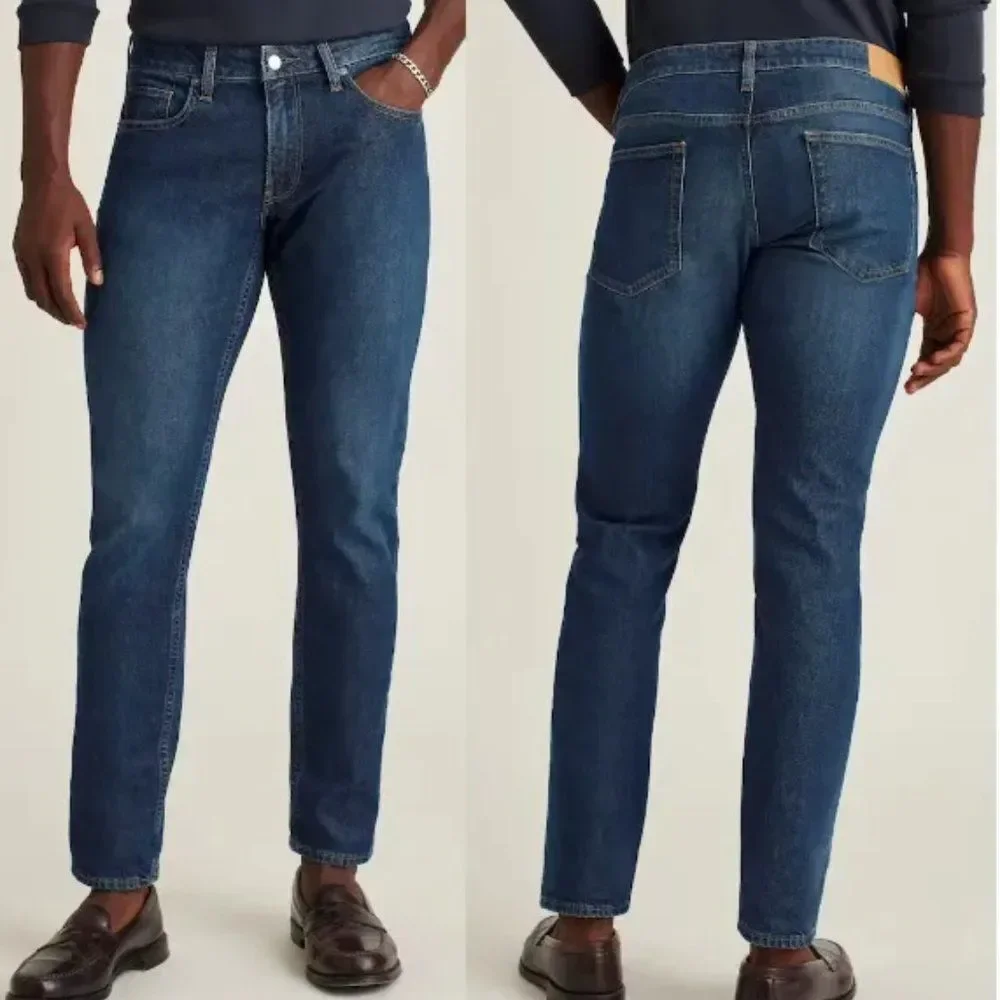 Bonobos Jeans Men 38X31 Blue All Season Cotton Blend Slim fit Stretch Jeans